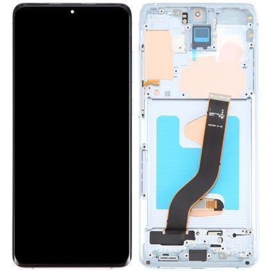 Дисплей для Samsung G985 Galaxy S20+, G986 з рамкою блакитний Cloud Blue, OLED Хайкопія 31644 фото