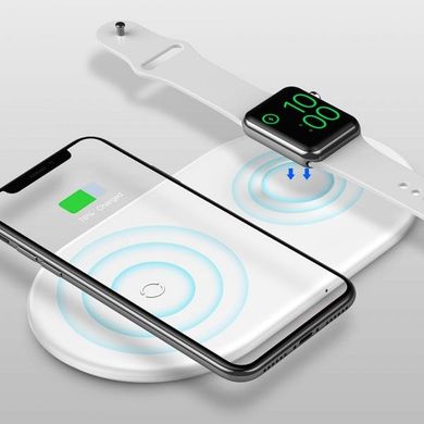 Беспроводное зарядное устройство Baseus Smart 2in1 Wireless Charger White (WX2IN1-02) 15234 фото