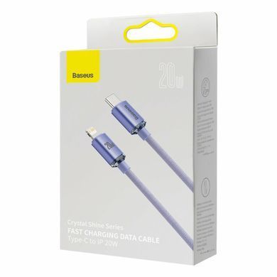 Кабель Baseus Crystal Shine Data Cable Type-C to Lightning 20W (1.2m) фіолетовий 27313 фото