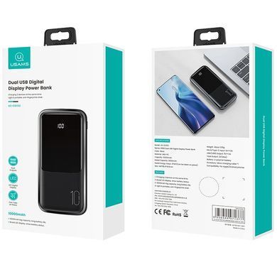 Зовнішній акумулятор (Повербанк) Usams US-CD163 PB58 Dual USB Digital Display 10000mAh 26275 фото