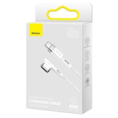 Кабель для ноутбука Apple Baseus Zinc Magnetic Lightning Laptop Type-C to L-shaped Port 60W 2m CATXC-W02 white 26827 фото