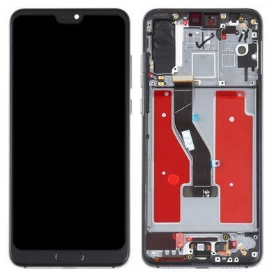 Дисплей для Huawei P20 Pro (CLT-L29, CLT-L09) с рамкой черный, TFT, со шлейфом сканера отпечатка пальца 22951 фото
