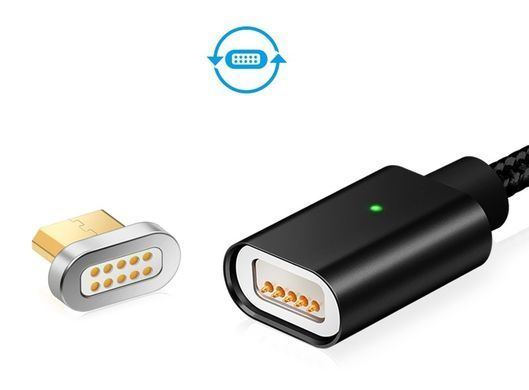 Кабель магнитный Micro-USB 1 метр черный 12730 фото