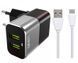 Мережевий зарядний пристрій LDNIO A2206 2USB 2.4A + кабель Type-C 17553 фото 1