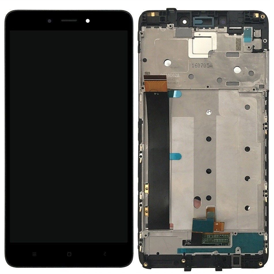 Дисплей для Xiaomi Redmi Note 4 Helio X20 MediaTek с рамкой черный 05928 фото