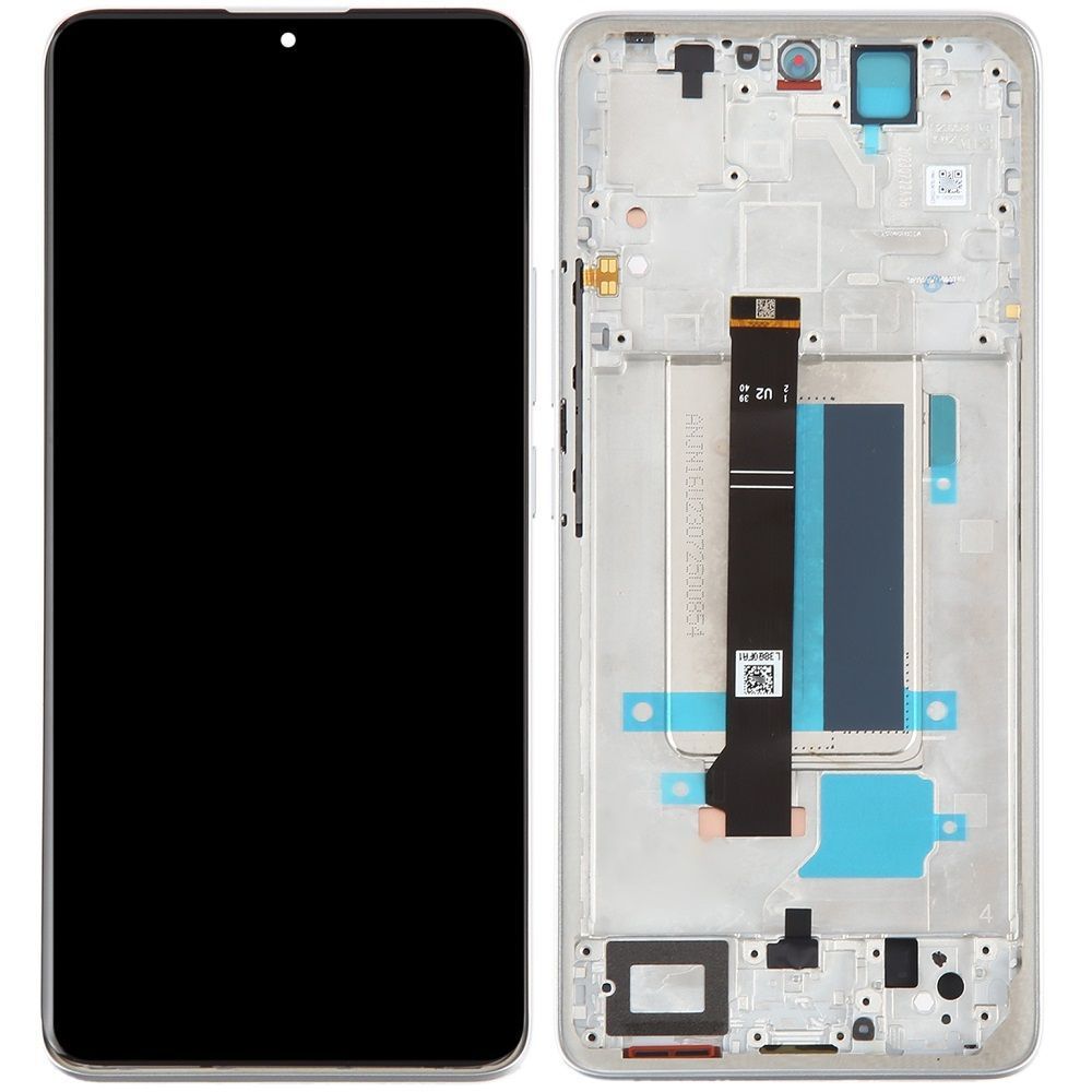 Дисплей для Xiaomi Redmi Note 13 Pro+, Pro Plus 23090RA98C, 23090RA98G, 23090RA98I с рамкой серебристый Amoled Оригинал Китай 30355 фото