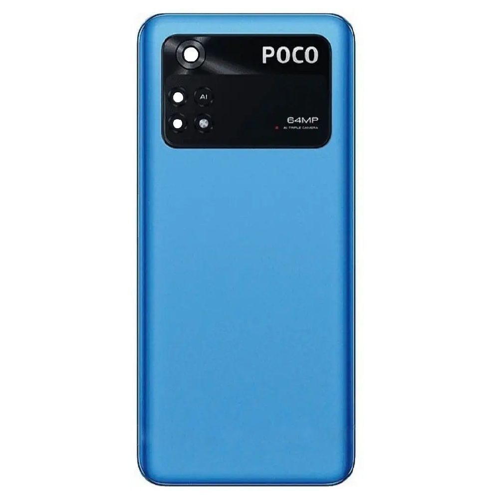Задня кришка для Xiaomi Poco M4 Pro 4G MZB0B5VIN, 2201117PI, 2201117PG синя Cool Blue, зі склом камери, оригінал Китай 31944 фото