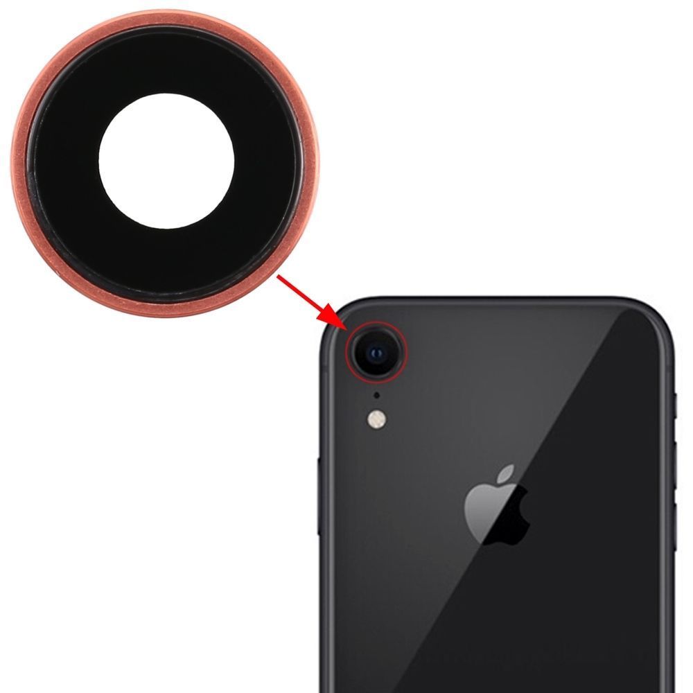 Стекло камеры Apple iPhone XR коралловое + кольцо 12064 фото