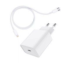 Сетевое зарядное устройство Jellico C8 1PD + провод Type-C to Lightning White 25168 фото