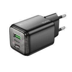Мережевий зарядний пристрій Hoco N52 Monsoon PD20W+QC3.0 Type-C + USB чорний 32094 фото