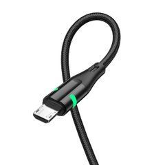 Кабель Jellico A1 LED microUSB 1m 3A Black 19413 фото