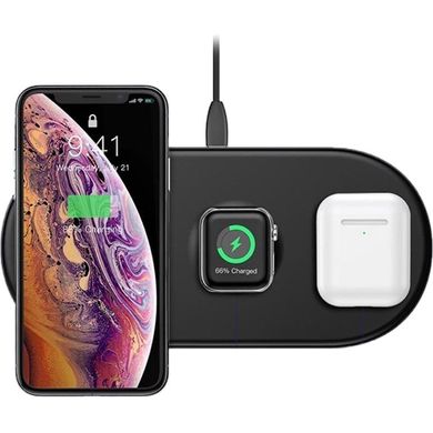 Беспроводное зарядное устройство Baseus Smart 3-in-1 Wireless Charger For Phone+Watch+Pods 18W MAX (WX3IN1-C01) Black 15235 фото