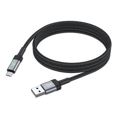 Кабель BOROFONE BU30 Lynk smart power-off MicroUSB (2.4A, 1.2 метра) черный 26203 фото