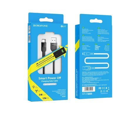 Кабель Borofone BU17 Lightning 1,2m 2.4A черный 25876 фото