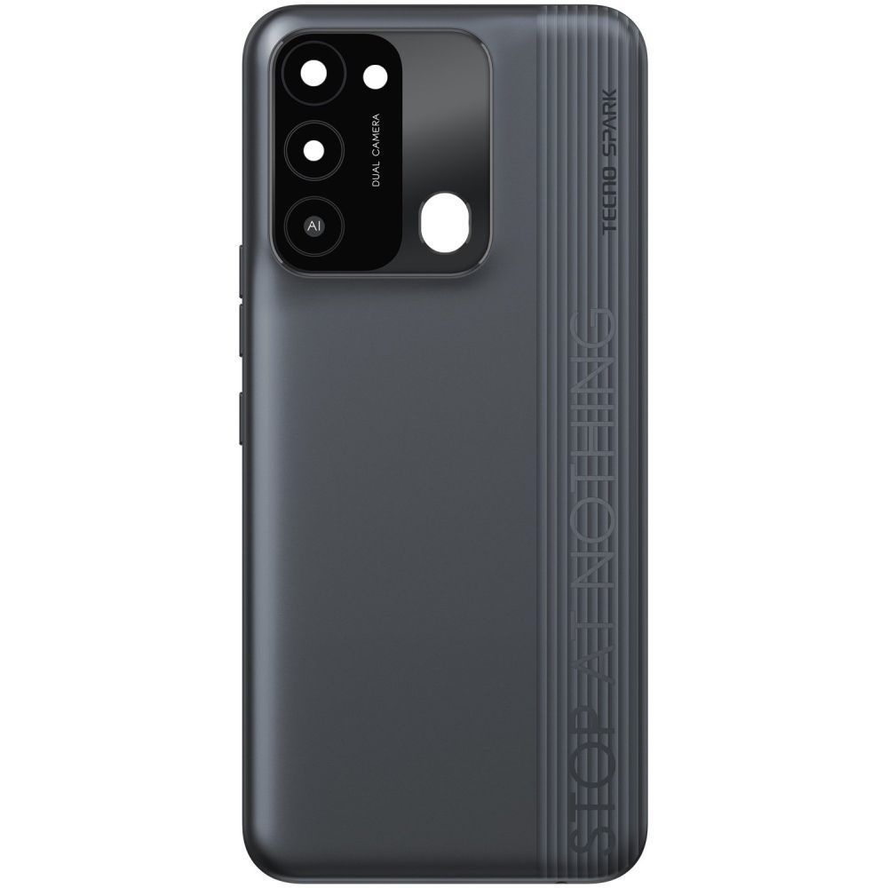Задня кришка для Tecno Spark 8C чорна, Magnet Black зі склом камери 30977 фото