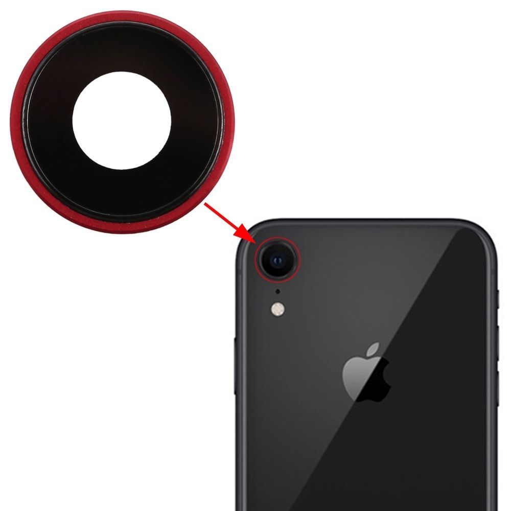 Стекло камеры Apple iPhone XR красное + кольцо 12065 фото