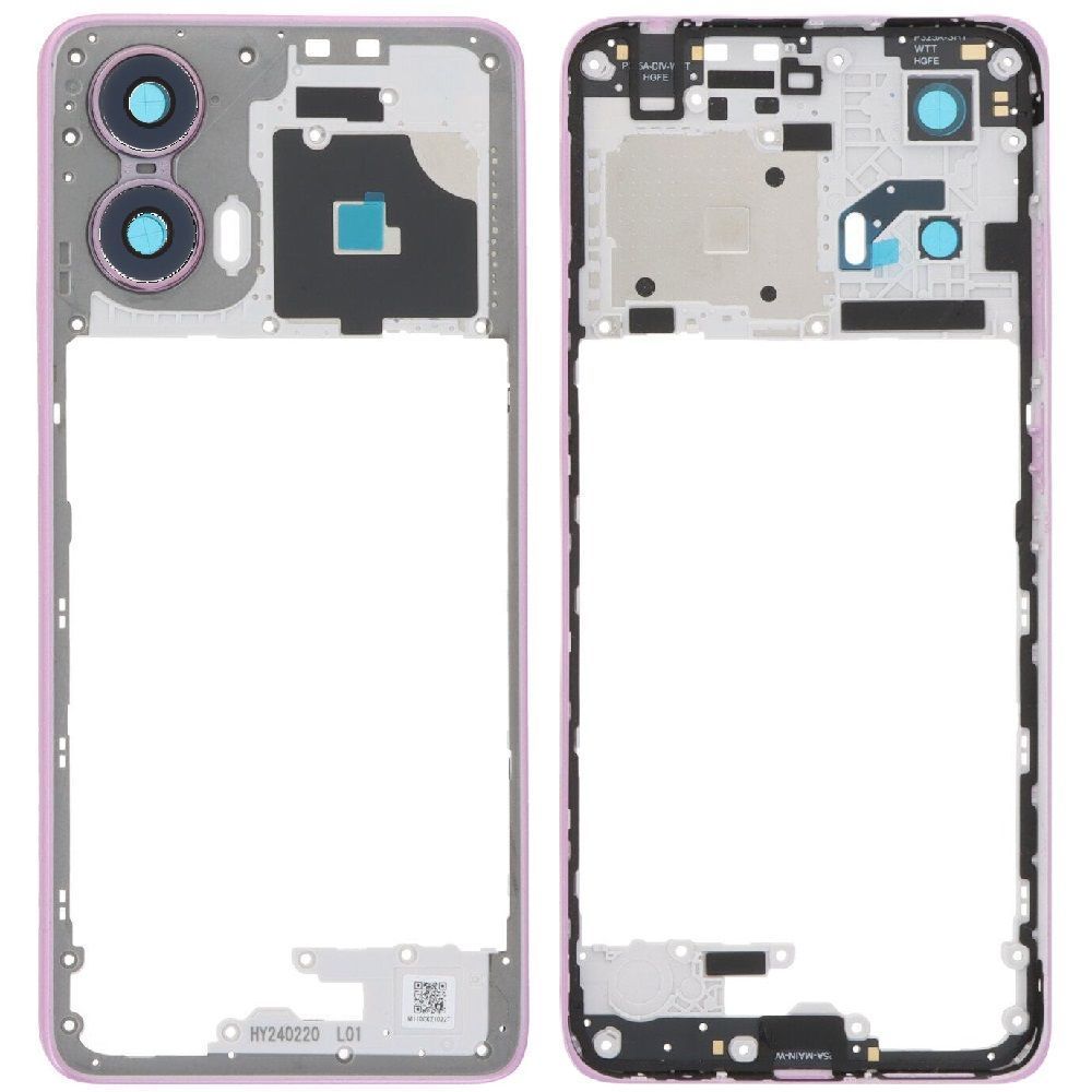 Рамка корпусу Motorola XT2423 Moto G24 рожева, Pink Lavender зі склом камери 33603 фото