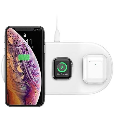 Беспроводное зарядное устройство Baseus Smart 3-in-1 Wireless Charger For Phone+Watch+Pods 18W MAX (WX3IN1-C02) White 15236 фото