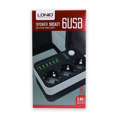 Сетевой удлинитель LDNIO SE3631 3x220V и 6xUSB, 2м 07777 фото