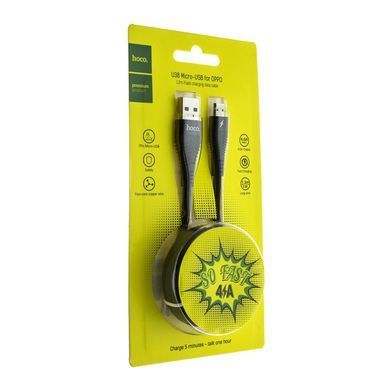 Кабель Hoco U38 Flash for Oppo 4A (1.2 метра) MicroUSB Black 13225 фото