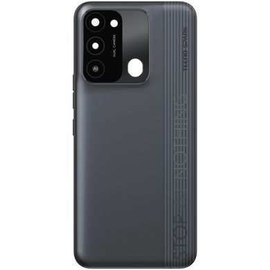 Задня кришка для Tecno Spark 8C чорна, Magnet Black зі склом камери 30977 фото