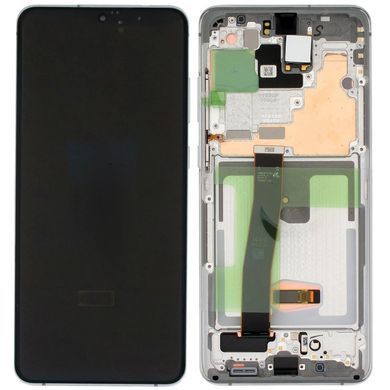 Дисплей для Samsung G988 Galaxy S20 Ultra з рамкою сріблястий Cloud White OLED Хайкопія 33503 фото