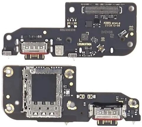 Нижняя плата для Xiaomi Poco F5 23049PCD8G, 23049PCD8I с разьемами зарядки и Sim-карты 33002 фото