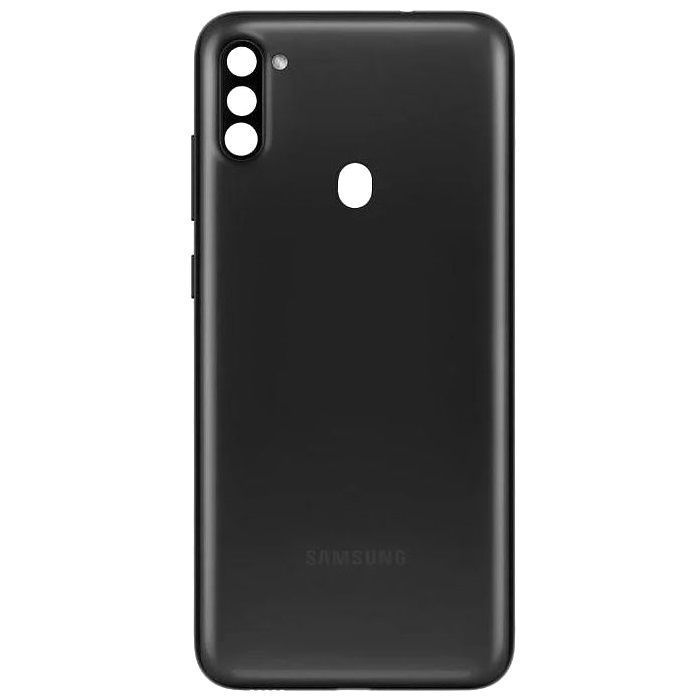 Задня кришка для Samsung A115 Galaxy A11 чорна, Оригінал Китай, зі склом камери 31746 фото