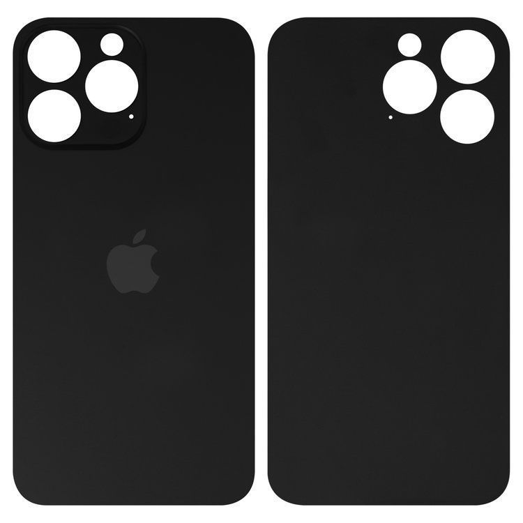 Задняя крышка для Apple iPhone 14 Pro Max черная, Space Black, с большим отверстием под камеру 32603 фото