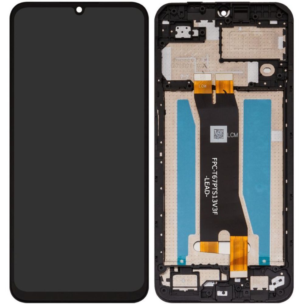 Дисплей для ZTE Blade A35 Z2453, Blade A55 (Z2450) з рамкою чорний 33053 фото