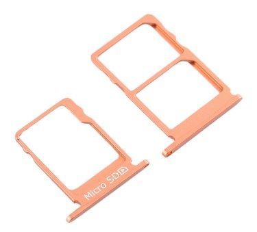 Держатель Sim-карты и карты памяти Nokia 5 Dual Sim, медный, Copper, на две Sim-карты, комплект 2 шт. 24433 фото