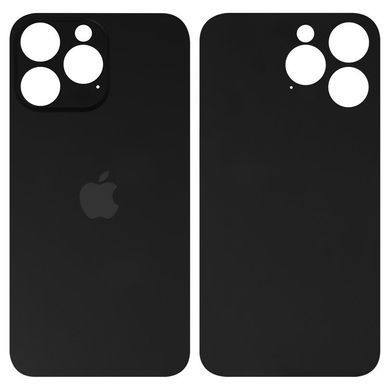 Задняя крышка для Apple iPhone 14 Pro Max черная, Space Black, с большим отверстием под камеру Оригинал Китай 32602 фото