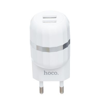 Мережевий зарядний пристрій Hoco C41A 2USB White (2.4A) 17658 фото