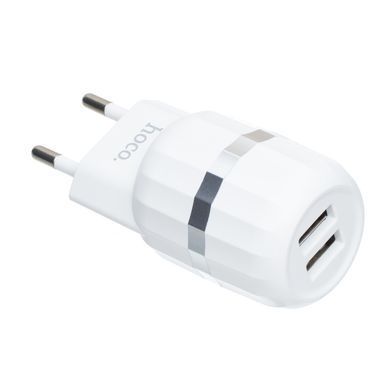 Мережевий зарядний пристрій Hoco C41A 2USB White (2.4A) 17658 фото