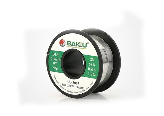 Припой BAKU BK-5005 (0,5 мм, 50 гр, Sn 63% , Pb 35.1%, rma 1.9%) 13364 фото