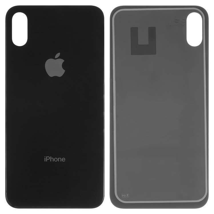 Задняя крышка для Apple iPhone X черная, со стеклом камеры 08830 фото