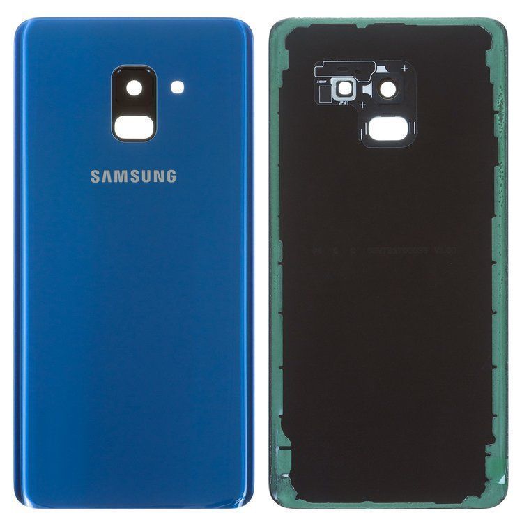 Задняя крышка для Samsung A730F Galaxy A8 Plus (2018) синяя, Оригинал Китай со стеклом камеры 24390 фото