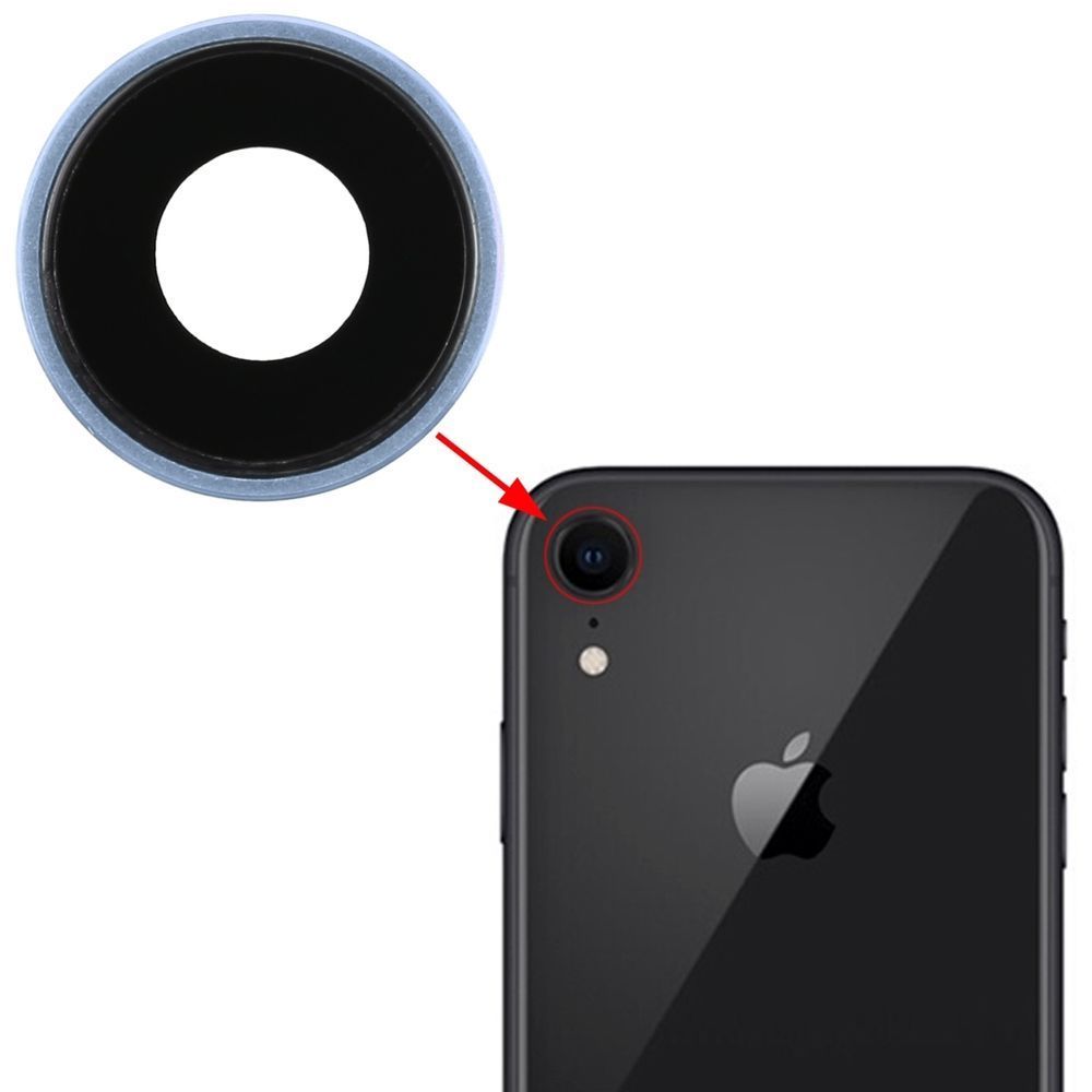 Стекло камеры Apple iPhone XR синее + кольцо 12067 фото