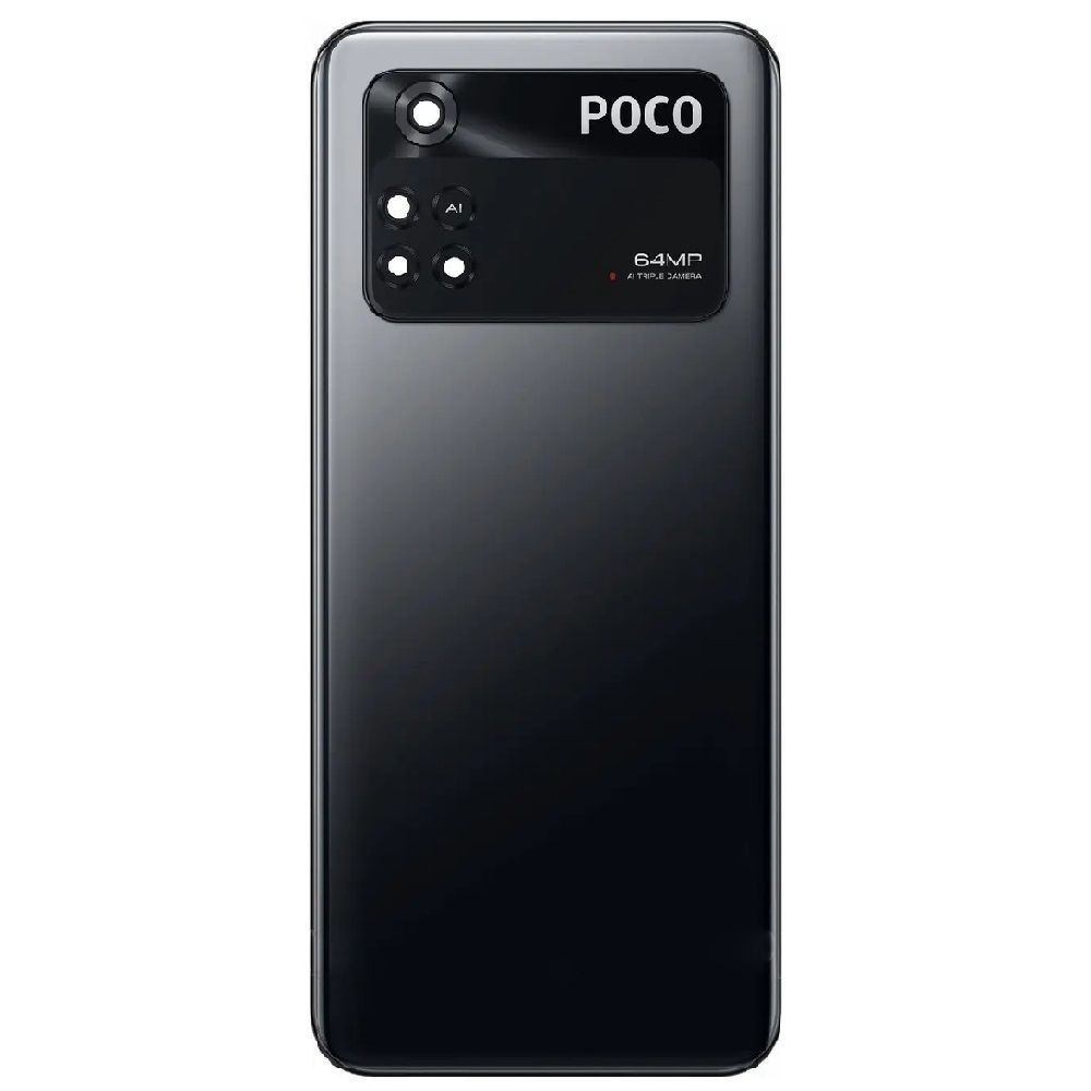 Задняя крышка для Xiaomi Poco M4 Pro 4G MZB0B5VIN, 2201117PI, 2201117PG черная Power Black со стеклом камеры, оригинал Китай 31947 фото