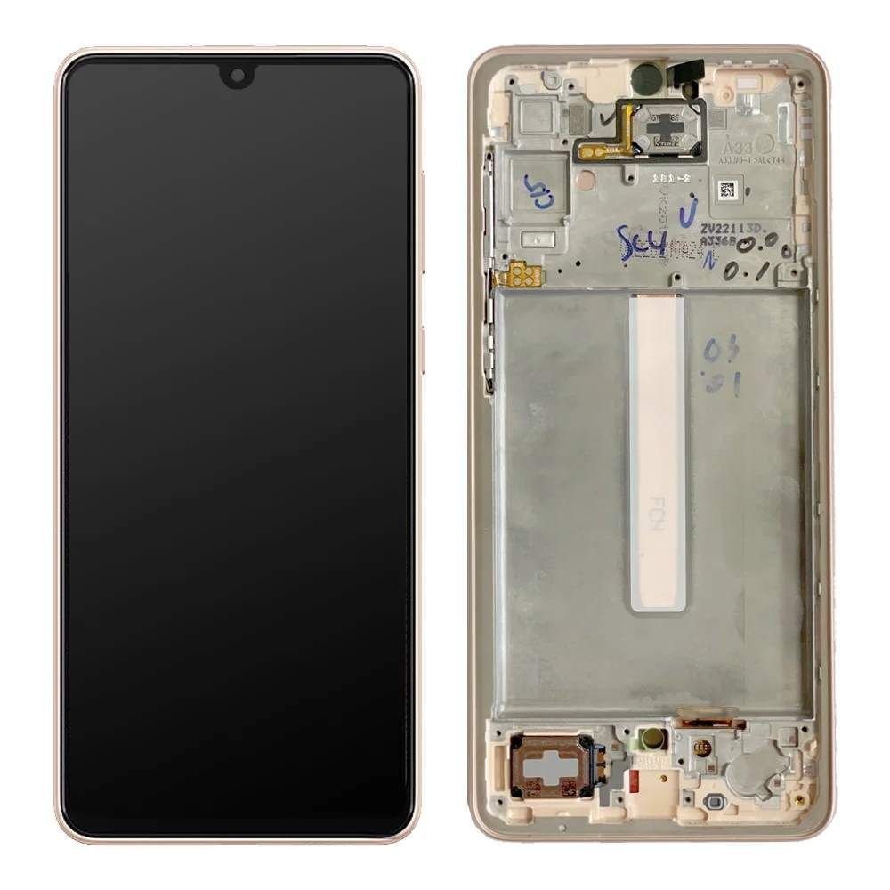 Дисплей для Samsung A336B Galaxy A33 5G с рамкой золотой Оригинал Сервис GH82-28143D 27058 фото