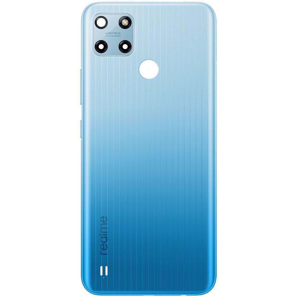 Задня кришка для Realme C25Y RMX3265, RMX3268, RMX3269 блакитна, Glacier Blue Оригінал Китай зі склом камери 33956 фото