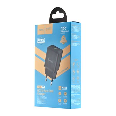 Зарядний пристрій Hoco N26 Maxim single port QC3.0 charger чорний 17659 фото