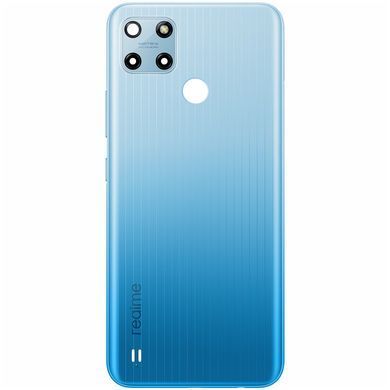 Задня кришка для Realme C25Y RMX3265, RMX3268, RMX3269 блакитна, Glacier Blue Оригінал Китай зі склом камери 33956 фото