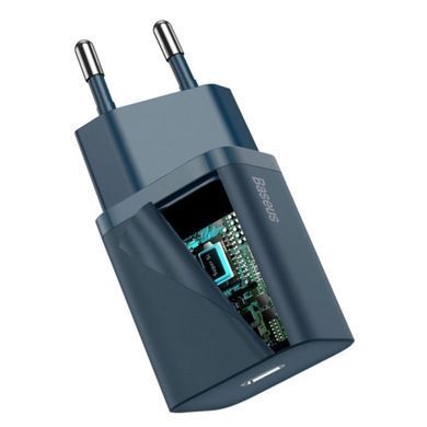 Мережевий зарядний пристрій Baseus Super Si Quick Charger 20W (1Type-C) ( CCSUP-B03) синій 27791 фото