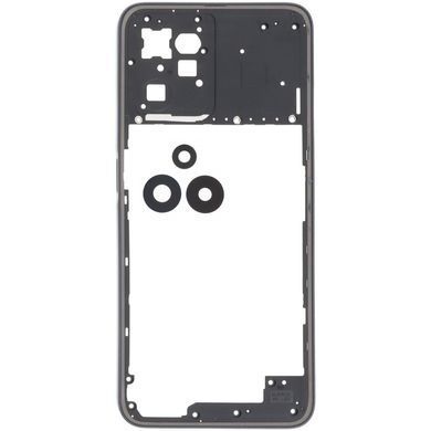 Рамка корпусу Realme C35 RMX3511 чорна, Glowing Black зі склом камери 33657 фото