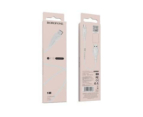 Кабель Borofone BX18 Type-A - Micro 1м 2.4A белый 25866 фото
