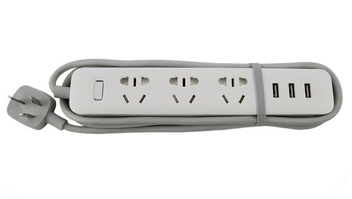 Сетевой удлинитель Xiaomi Mi Power Strip 3 3x220V и 3xUSB, 1,8м White (NRB4014CN) 10994 фото