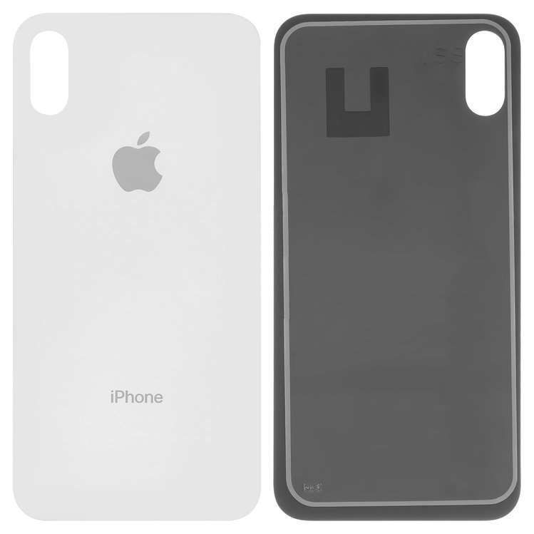 Задняя крышка для Apple iPhone X белая, с маленьким отверстием под камеру, копия высокого качества 08831 фото
