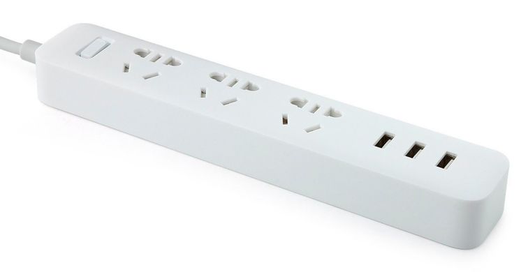 Сетевой удлинитель Xiaomi Mi Power Strip 3 3x220V и 3xUSB, 1,8м White (NRB4014CN) 10994 фото