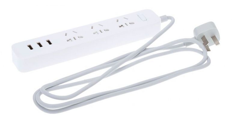 Сетевой удлинитель Xiaomi Mi Power Strip 3 3x220V и 3xUSB, 1,8м White (NRB4014CN) 10994 фото